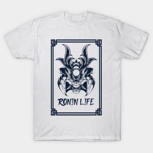 Ronin Life Cool Samurai Mask Japanese Design T-Shirt